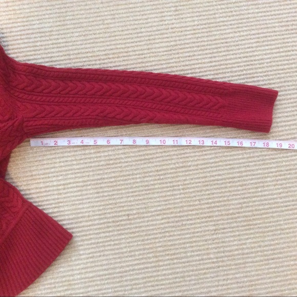 Talbots Red Cable Knit Cardigan Sweater - MP - Picture 5 of 12